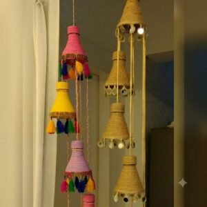 Handmade Jute Rope Hanging Chandelier - Boho Tassel Set 18% off