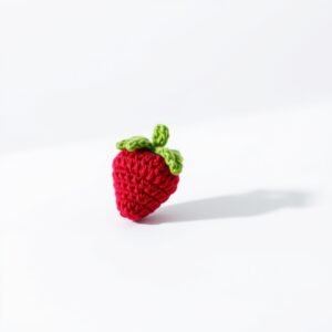 Crochet Bag Charm Strawberry