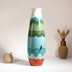 Extra Large Handpainted Floor Vase 3 ft