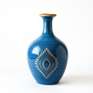 Hand Painted Blue Pottery Vase