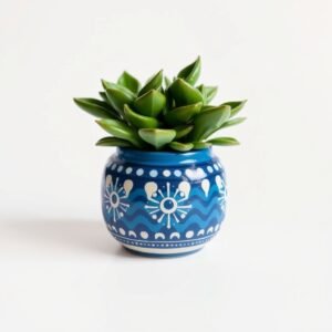 Hand Painted Mini Planter Blue
